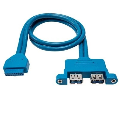2 θύρες USB3.0 Θηλυκό καλώδιο 20 ακίδων από γυναίκα σε μητρική πλακέτα