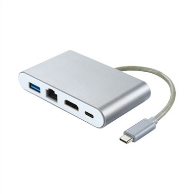 4 σε 1 USB C σε HDMI με RJ45 Gigabit Ethernet και USB 3.1 Type C Hub